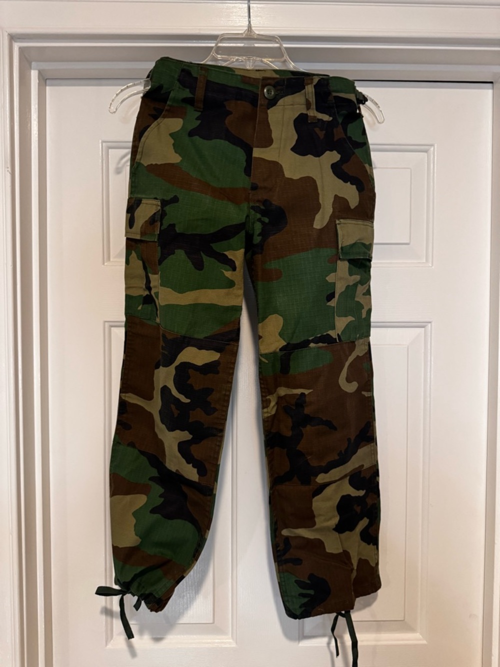 Vanguard Woodland Camo Cargo Pants Kids 8 Regular Military Style Ripstop